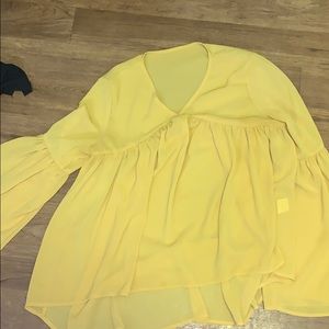 mustard yellow blouse